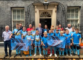 Elmbridge Eagles Rugby League Flying the Flag at Downing Street